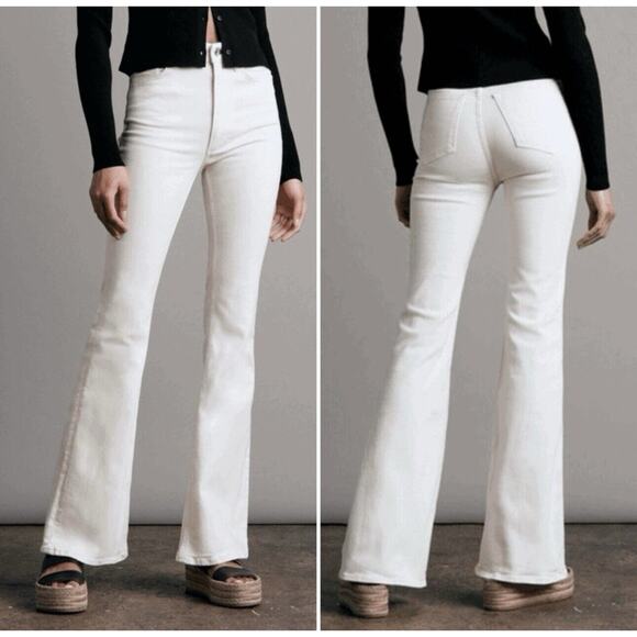 RAG & BONE Casey High Rise Ankle Flare Jeans in White Sz 30 (New) - Picture 1 of 7